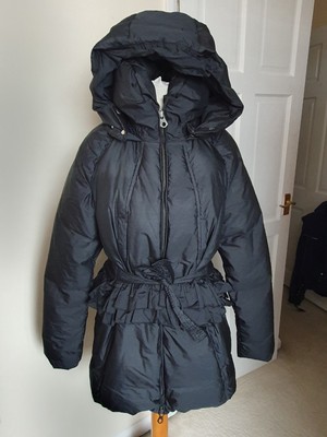 Ermanno Scervino Designer Womens Black Feather Down Jacket Size 40