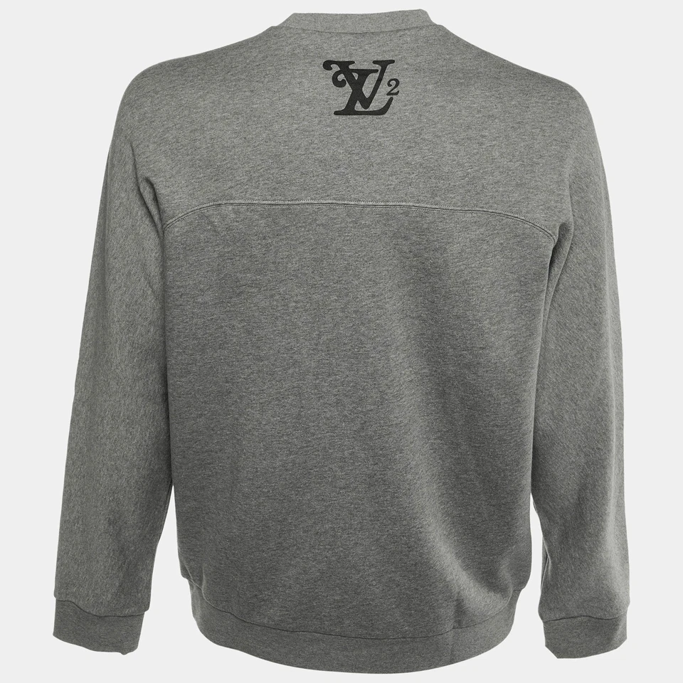Sudadera Louis Vuitton X Nigo Gris Logo Estampado Algodón XXL Foto 2 de 4