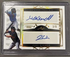 2022 Leaf Trinity Jackson Chourio Joey Wiemer Dual Auto /5 Milwaukee Brewers