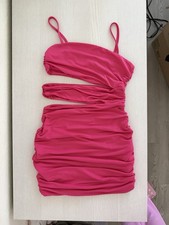 Shein pink ruched mini dress Size S