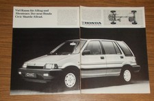 Seltene Werbung HONDA CIVIC Shuttle-Allrad Viel Raum für Alltag & Abenteuer 1985