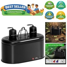 Dual Reptile Light Fixture for Reptile Dome UVB Lamp Fixture Dual Reptile Ref...