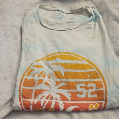 Clockhouse Herren T-Shirt XL Hawaii Regular Fit Rundhals Kurzarm Weiß Hellblau
