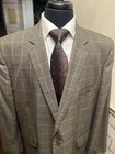 NWOT HAGGAR Check Plaid Wool Sport Coat Blazer Jacket  Brown Men 50R — photo 10