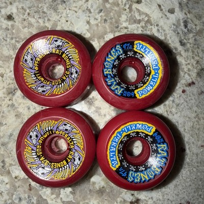 Vintage NEW Powell Peralta Rat Bones Skateboard Wheels 97a 60mm Maroon Red NOS