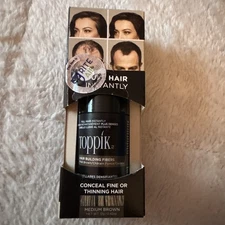 Toppik Hair Building Fibers Conceal Fine or Thinning Hair Medium Brown 0.42 Oz