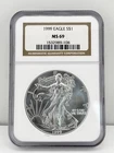 1999 $1 American Eagle NGC MS69 1 oz .999 Fine Silver US Bullion Coin