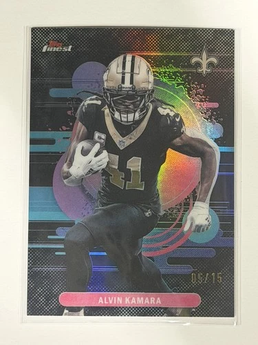 2025 Topps Finest Football Black Refractor Alvin Kamara #160