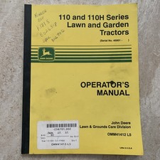 John Deere 110 And 110H Series Lawn And Garden Tractors Operator’s Manual