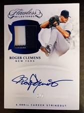 ROGER CLEMENS-2019 Flawless Sapphire (#1/7) 2-COLOR PATCH JERSEY/AUTO/AUTOGRAPH