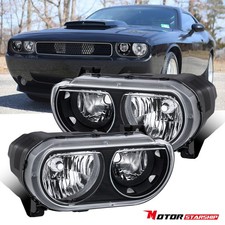 For 2008-2014 Dodge Challenger Headlights Assembly Front Lamp Black Ch2502219