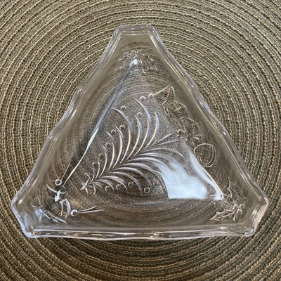 Vintage Mikasa Chistmas Tree Dish Triangle In Its Original Green Box