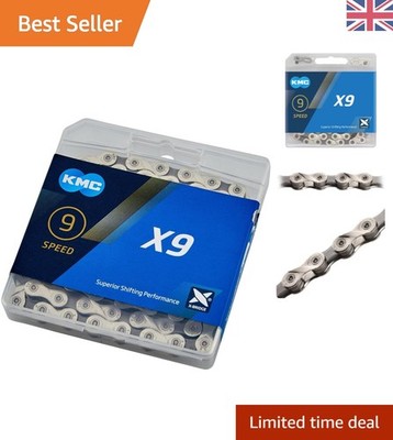 X9 9-fach Kette - Silber/Grau, 122 Glieder, inkl. Missing Link für einfachen Aufbau