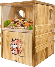 Large Outdoor 2-in-1 Squirrel House and Feeder with Secure Den Box and Nesting