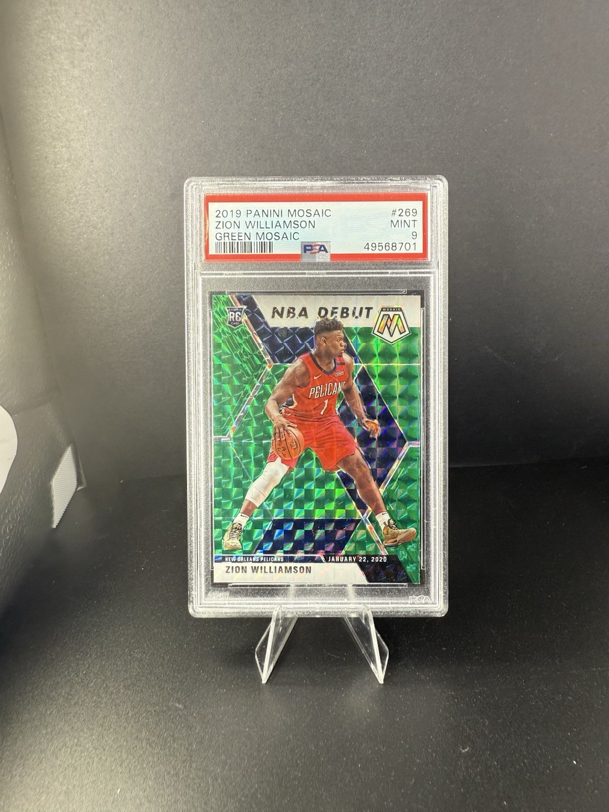 2019-20 Panini Mosaic - NBA Debut Zion Williamson #269 Green Prizm (RC)