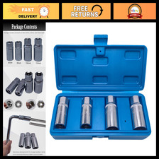 4pcs 12 Stud Extractor Set - Broken Bolt Removal Sockets Deep Stud Puller Too 4pcs 12 Stud Extractor Set - Broken Bolt Removal Sockets Deep Stud Puller Too