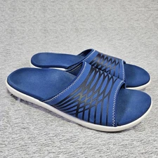 Spenco Thrust Mens Recovery Slides Orthotic Sandals Slip On Blue Arch Support 13