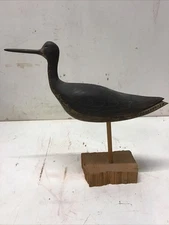 Squinting Yellowlegs Shorebird Signed W.E.K. William E. Kirkpatrick 10.5x2.25x10