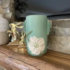 Vintage pottery Weller Dogwood Green Vase From Art Deco Era