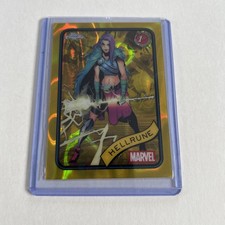 2025 Topps Chrome Marvel Yellow Lava Refractor card #199 Hellrune