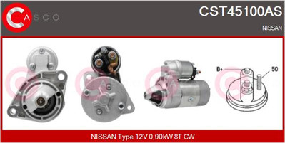 CASCO Starter 0.90 KW passend für Nissan Primera 1.6 16V 2.0 CST45100AS