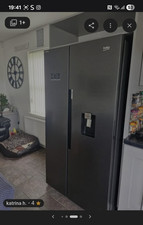 Beko ASD2442VPZ American Side-by-Side Fridge Freezer Frost Free Black 576L