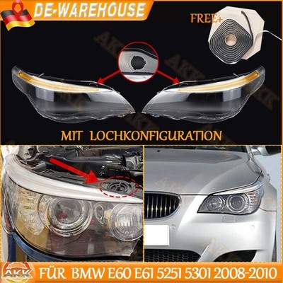 für BMW E60 E61 545I 550I 08-10 Scheinwerferglasabdeckung+Klebstoff Vorne klar