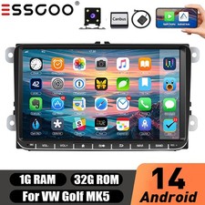 Autoradio 9" Apple Carplay Android 14 GPS Navigatore per 2 DIN VW GOLF 5 6 Passat Polo
