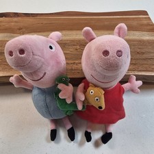 Ty Peppa Pig & George Pig Plush Lot – Peppa and Teddy Bear & George & Dinosaur