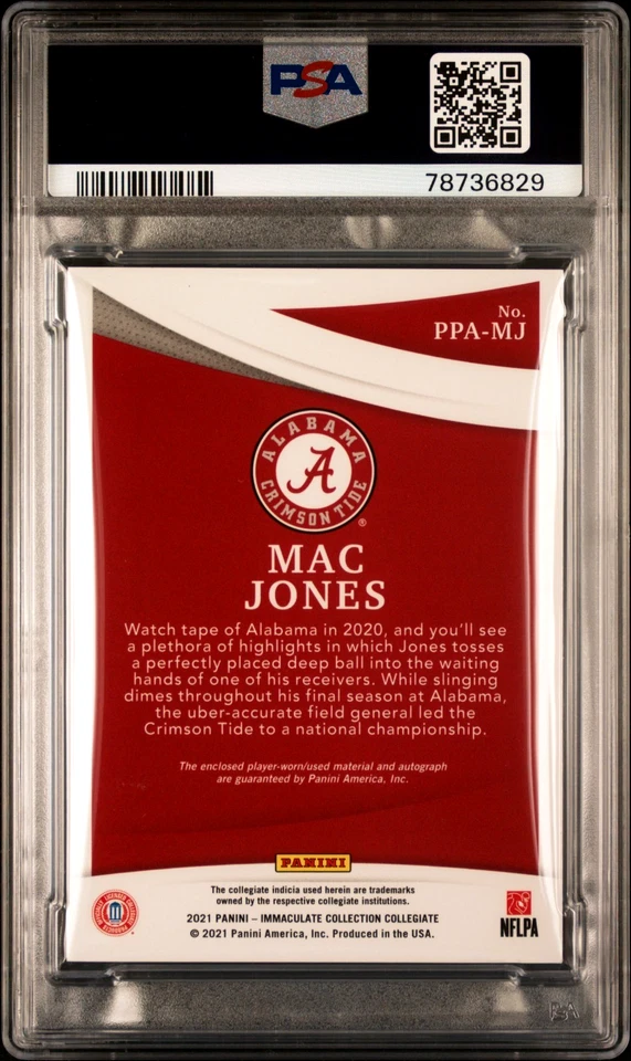 2021 Immaculate CLGT Autographs Bowl Logo 2 Mac Jones /10 PSA 10 GEM MINT POP 1 - Image 2 of 2