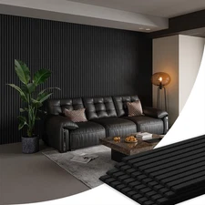 4 Pack 105.9" X 12.6" Wood Slat Wall Panels, Soundproof Wooden Wall Panels, Acou