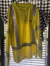 Portwest S173 Hi-Vis Yellow Long Sleeve Shirt Reflective Stripes Pocket 2XL-Tall