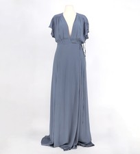 NWT REFORMATION Erica Wrap Maxi Dress in Stone Slate Size XL