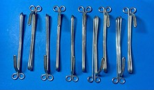 (10) Vintage Graber 4" Slip On Steel Drapery Curtain Hooks 1/2" Drop Drape