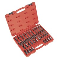 Sealey Spline Buchse Bit Set 26Pc 1.3Cmd LäNgen 55Mm 100Mm 140Mm 200Mm AK2195