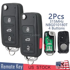 2 4-buttons Remote Control Key Fob For Vw Volkswagen Jetta Passat Beetle Tiguan