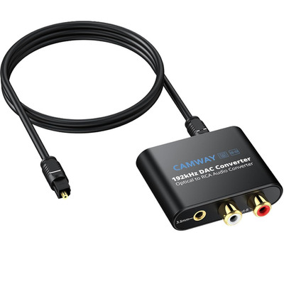 DAC Wandler Digital zu Analog Konverter SPDIF Toslink RCA 3,5mm mit 1m Kabel