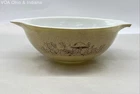 Pyrex Woodland Cinderella Mixing Bowl 444 4 Quart Tan Brown Mushroom Vintage