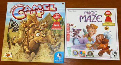 2x Pegasus / 1x Spiel des Jahres / 1x Nominierung z. SdJ - CAMEL UP + MAGIC MAZE