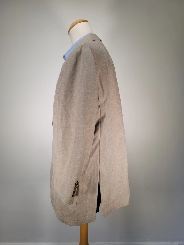 Peter Millar Wool Silk Linen Beige 48 S XXL 2XL Sport Coat Unlined - Image 4 of 4