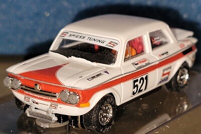 Bauer NSU 1300 TT CUP Spiess White/red #521 HO Slot Car Tfx T-Jet Chassis NIB