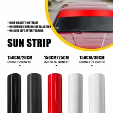 Universal Windshield Banner Matte Black Vinyl Decal Sun Strip 60"x8‘’/10"/12‘’