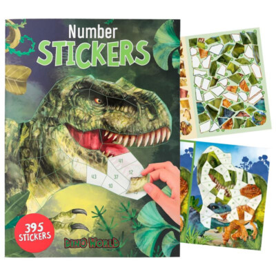 Dinosaur sticker book Dino World Number Stickers Dinosaurs activity book Dinos