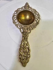 Vtg montagnani italian metal tea strainer Made in italy ornate face - F10