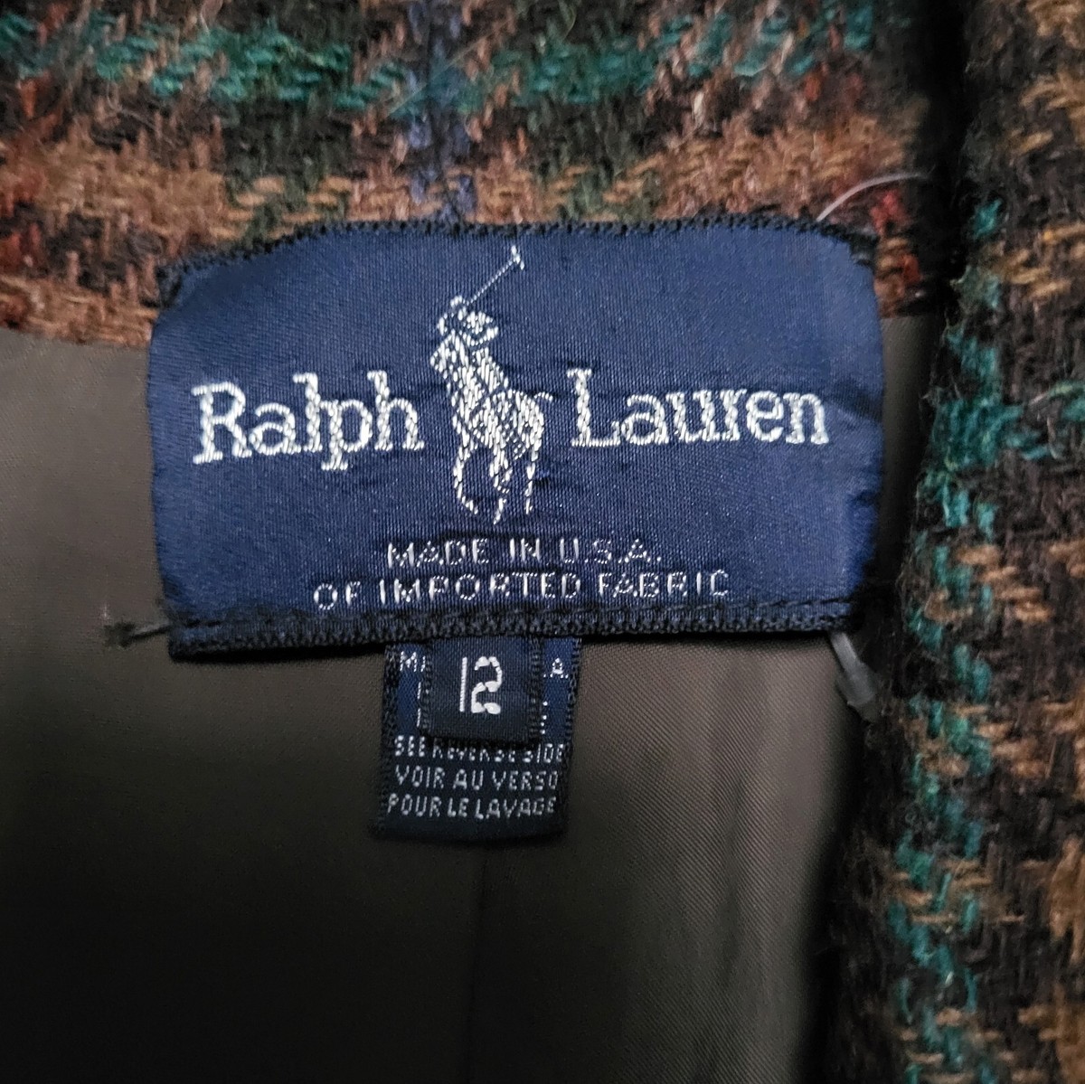 NEW POLO Ralph Lauren Plaid Tweed Hacking Norfolk Jacket Heavy