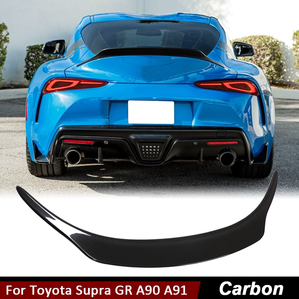 For Toyota Supra GR A90 A91 2019-22 Dry Carbon Rear Trunk Spoiler High Kick Wing