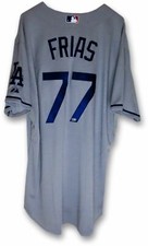 Carlos Frias Team Issue Jersey Dodgers Road Gray 2014 #77 vs Angels HZ483238