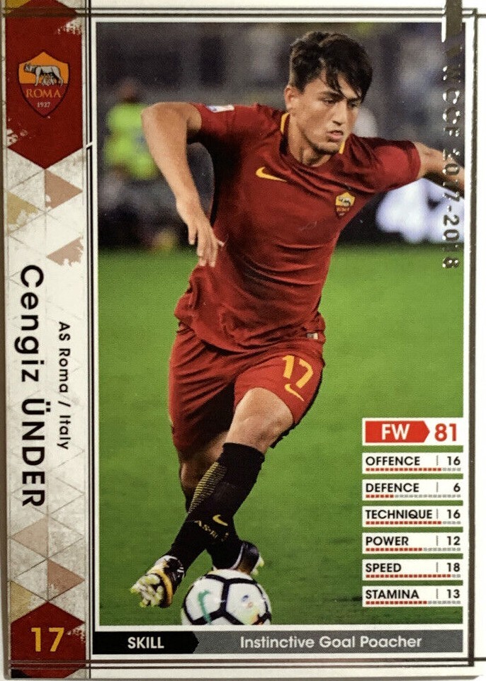 Cengiz Under WCCF PANINI soccer card made in Japan sports