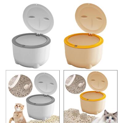 Katzentoilette Mülleimer mit Presse Typ Deckel Tragbar Katzentoilette für Katzen