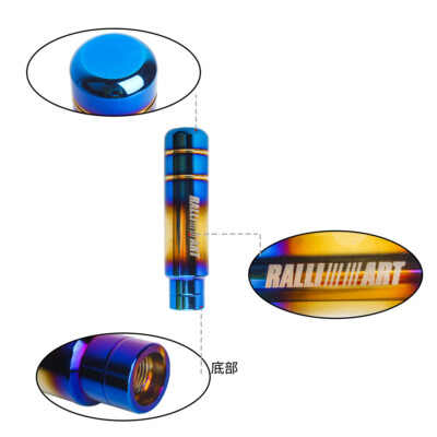 1PCS 13CM Ralliart Aluminum Burnt Blue Racing Gear Shift Knob V2 Universal JDM